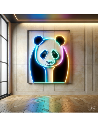 'Panda gigante' - Letrero de neón LED brillant des détails fins