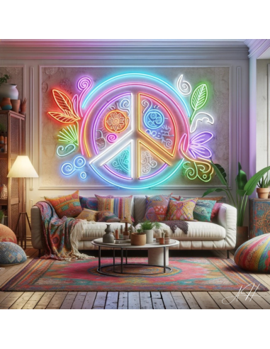 'Neon Peace and Love' - Letrero de neón LED Le MVP de beaucoup