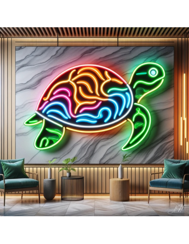 'Neon Turtle' - Letrero de neón LED l'évolution des habitudes 