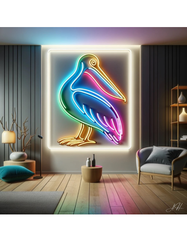 'Elegant Pelican Neon' - Letrero de neón LED Véritable concentré