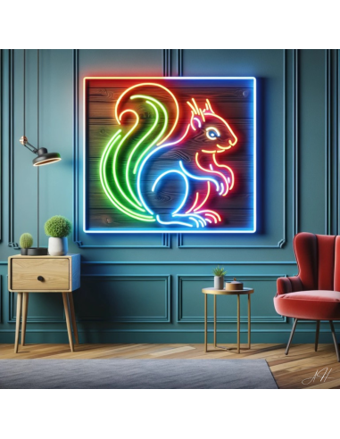 'Neon Squirrel' - letreiro de néon LED Amélioration de cerveau avec