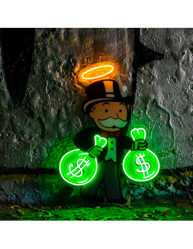 „Monopoly ca$h“ – LED-Leuchtreklame de l' environnement